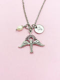 Holy Spirit Dove Necklace, Personalized Christian Charm, Silver Tone