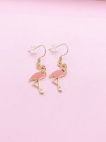 Gold Flamingo Charm Earrings, AN2696