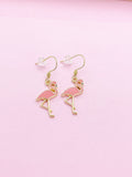 Gold Flamingo Charm Earrings, AN2696