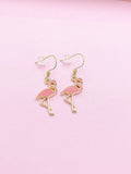 Gold Flamingo Charm Earrings, AN2696
