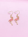 Gold Flamingo Charm Earrings, AN2696
