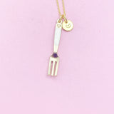 Gold Tableware Fork Charm Necklace Best Seller Christmas Gifts, N2261