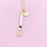 Gold Tableware Fork Charm Necklace Best Seller Christmas Gifts, N2261