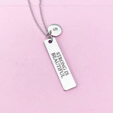 Strong is Beautiful Necklace in Stainless Silver Steel, Water Resistant, D451