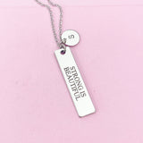 Strong is Beautiful Necklace in Stainless Silver Steel, Water Resistant, D451