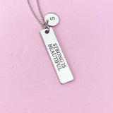 Strong is Beautiful Necklace in Stainless Silver Steel, Water Resistant, D451