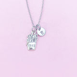 Fries Necklace in Silver, French Fry Charm, Foodie Gift, Personalized Gift, N2262C