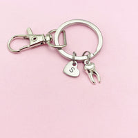 Small Molar Charm Keychain in Silver, N2124