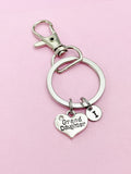 Silver Granddaughter Keychain, Necklace Bracelet in Option, Granddaughter Gifts,