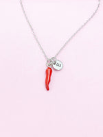 Silver or Gold Red Hot Chili Pepper Charm Necklace, AN1697