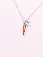 Silver or Gold Red Hot Chili Pepper Charm Necklace, AN1697