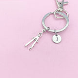 Architect Compass Keychain, Initial Charm, Graduation Gift, H2265