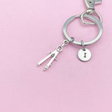 Architect Compass Keychain, Initial Charm, Graduation Gift