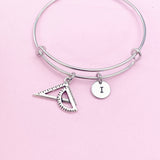 Protractor Triangle Ruler Bracelet, Necklace Keychain in Option, Architect Gifts, AN767
