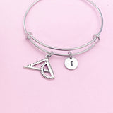 Protractor Triangle Ruler Bracelet, Necklace Keychain in Option, Architect Gifts, AN767