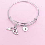 Protractor Triangle Ruler Bracelet, Necklace Keychain in Option, Architect Gifts, AN767