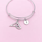 Protractor Triangle Ruler Bracelet, Necklace Keychain in Option, Architect Gifts, AN767