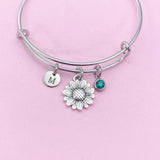 Sunflower Charm Bracelet in Silver, N1867