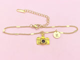 Gold Camera Charm Bracelet, Photography Student Gift, B46G