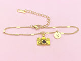 Gold Camera Charm Bracelet, Photography Student Gift, B46G