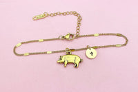 Gold or Silver Pig Charm Bracelet, BN1504