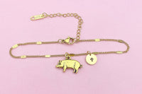 Gold or Silver Pig Charm Bracelet, BN1504