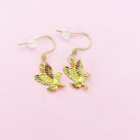 Gold Flying Eagle Earrings Hawk Bird Earrings, IN348