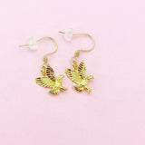 Gold Flying Eagle Earrings Hawk Bird Earrings, IN348