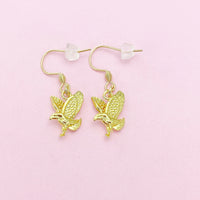 Gold Flying Eagle Earrings Hawk Bird Earrings, IN348