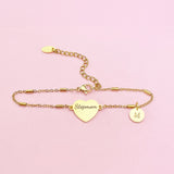 Gold Stepmom Bracelet, Stainless Steel Heart Bracelet, Stepmom Jewelry, Mother's Day Gift, Stepmother Gift, GD261