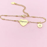 Gold Stepmom Bracelet, Stainless Steel Heart Bracelet, Stepmom Jewelry, Mother's Day Gift, Stepmother Gift, GD261