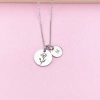 Silver Morning Glory Necklace, September Birthday Gift, Flower Jewelry Gift, AN3833