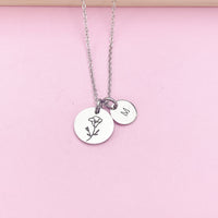 Silver Morning Glory Necklace, September Birthday Gift, Flower Jewelry Gift, AN3833