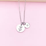 Silver Morning Glory Necklace, September Birthday Gift, Flower Jewelry Gift, AN3833
