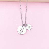 Silver Morning Glory Necklace, September Birthday Gift, Flower Jewelry Gift, AN3833