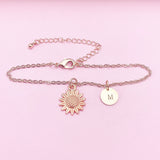 Rose Gold Sunflower Bracelet Flower Jewelry, DN1573