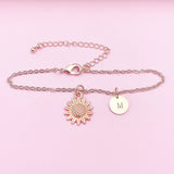 Rose Gold Sunflower Bracelet Flower Jewelry, DN1573