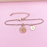 Rose Gold Sunflower Bracelet Flower Jewelry, DN1573