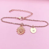 Rose Gold Sunflower Bracelet Flower Jewelry, DN1573