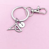 Protractor Triangle Ruler Keychain, Bracelet Necklace in Option, Engineer Architect Gifts, BN767