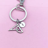 Protractor Triangle Ruler Keychain, Bracelet Necklace in Option, Engineer Architect Gifts, BN767