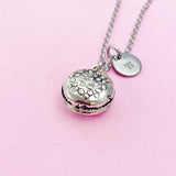 Silver Hamburger Charm Necklace, AN721