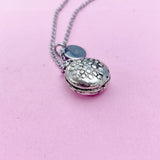 Silver Hamburger Charm Necklace, AN721