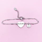 Gold or Silver Grandmother Heart Charm Bracelet, Grandmother Jewelry Gift, D286