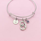 Silver Pretzel Charm Bracelet, Personalized Gift, N675