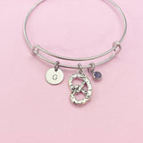 Silver Pretzel Charm Bracelet, Personalized Gift, N675