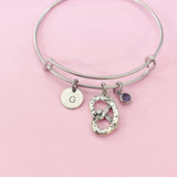 Silver Pretzel Charm Bracelet, Personalized Gift, N675
