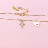 Gold Small Cross Charm Bracelet, AN4127