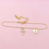 Gold Small Cross Charm Bracelet, AN4127