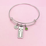 Domino Bracelet, Domino Tile Charm, Domino Playing Club Gift, Domino Game Charm, AD077
